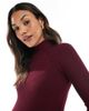 ASOS Maternity ASOS DESIGN Maternity fine-gauge knit maxi dress with ribbed detailing in burgundy-Red - 2