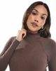 ASOS Maternity ASOS DESIGN Maternity fine-gauge knit maxi dress with ribbed details in mocha-Brown - 3