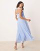 ASOS Maternity ASOS DESIGN Maternity frill wrap detail pleated midi dress in baby blue-Multi - 2