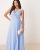 ASOS Maternity ASOS DESIGN Maternity frill wrap detail pleated midi dress in baby blue-Multi - 4