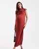 ASOS Maternity ASOS DESIGN Maternity high neck sleeveless midi dress with draped neck in rust-Multi - 1
