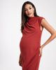 ASOS Maternity ASOS DESIGN Maternity high neck sleeveless midi dress with draped neck in rust-Multi - 3