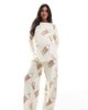 ASOS Maternity ASOS DESIGN Maternity Iced coffee long sleeve top and pants pajama set in beige-Neutral - 1
