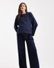 ASOS Maternity ASOS DESIGN Maternity interlock wide leg pants in navy - 1
