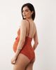 ASOS Maternity ASOS DESIGN Maternity Kyle plunge neck swimsuit in rust-Orange - 3