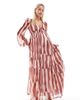 ASOS Maternity ASOS DESIGN Maternity long sleeve V neck tiered maxi dress in rust abstract print-Multi - 1