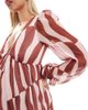 ASOS Maternity ASOS DESIGN Maternity long sleeve V neck tiered maxi dress in rust abstract print-Multi - 2