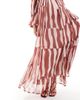 ASOS Maternity ASOS DESIGN Maternity long sleeve V neck tiered maxi dress in rust abstract print-Multi - 4