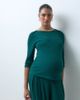 ASOS Maternity ASOS DESIGN Maternity lounge mix & match 3/4 length ribbed boatneck in dark green - 1