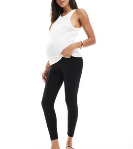 ASOS Maternity ASOS DESIGN Maternity over the bump leggings in black