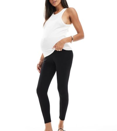 ASOS Maternity ASOS DESIGN Maternity over the bump leggings in black