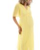 ASOS Maternity ASOS DESIGN Maternity pleated bodice flutter sleeve pleated midi dress in yellow - 3