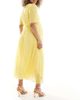 ASOS Maternity ASOS DESIGN Maternity pleated bodice flutter sleeve pleated midi dress in yellow - 4