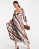 ASOS Maternity ASOS DESIGN Maternity pleated wrap midi dress in multi stripe - 1