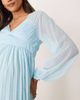 ASOS Maternity ASOS DESIGN Maternity plunge long sleeve pleated midaxi dress in pastel blue-Multi - 2
