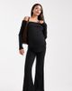 ASOS Maternity ASOS DESIGN Maternity ribbed flare pants in black - part of a set - 1
