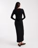 ASOS Maternity ASOS DESIGN Maternity ribbed scoop neck button midi dress with tie detail in black - 2