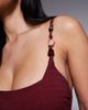 ASOS Maternity ASOS DESIGN Maternity Ruth resin square neck ruched tie side swimsuit in burgundy-Red - 2