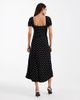 ASOS Maternity ASOS DESIGN Maternity scalloped collar puff sleeve seam detailing midi day dress in black and white polka dots - 3