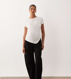ASOS Maternity ASOS DESIGN Maternity slim barrel leg jeans in black