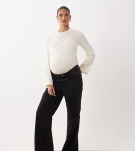ASOS Maternity ASOS DESIGN Maternity straight wide leg jeans in black