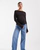 ASOS Maternity ASOS DESIGN Maternity straight wide leg jeans in mid wash blue - 1