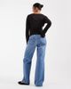 ASOS Maternity ASOS DESIGN Maternity straight wide leg jeans in mid wash blue - 2