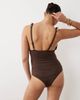 ASOS Maternity ASOS DESIGN Maternity Whitney whip swimsuit in brown - 2
