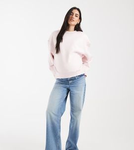 ASOS Maternity ASOS DESIGN Maternity wide leg dad jeans in authentic mid blue