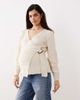ASOS Maternity ASOS DESIGN Maternity wrap cardigan in oatmeal-Neutral - 3
