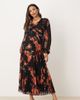 ASOS Maternity ASOS DESIGN Maternity wrap pleated midi dress in black floral print-Multi - 1