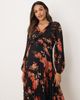ASOS Maternity ASOS DESIGN Maternity wrap pleated midi dress in black floral print-Multi - 3