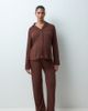 ASOS Maternity ASOS DESIGN Viscose Maternity super soft long sleeve shirt & trouser pyjama set in chocolate-Brown - 1