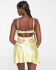 ASOS Petite ASOS DESIGN Petite bias cut mini satin dress with floral embellishment-Multi - 2