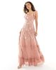 ASOS Petite ASOS DESIGN Petite Bridesmaid cami embellished maxi dress with embroidery in rose-Pink - 2