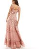ASOS Petite ASOS DESIGN Petite Bridesmaid cami embellished maxi dress with embroidery in rose-Pink - 3