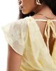ASOS Petite ASOS DESIGN Petite burnout cowl neck mini dress with godets in lemon yellow - 3