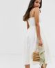 ASOS Petite ASOS DESIGN Petite cami button through midi linen sundress-White - 2