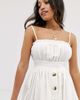 ASOS Petite ASOS DESIGN Petite cami button through midi linen sundress-White - 3