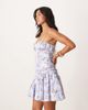 ASOS Petite ASOS DESIGN Petite cami ruched bust full skirt mini dress in blue floral print-Multi - 2