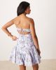 ASOS Petite ASOS DESIGN Petite cami ruched bust full skirt mini dress in blue floral print-Multi - 3