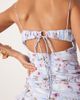 ASOS Petite ASOS DESIGN Petite cami ruched bust full skirt mini dress in blue floral print-Multi - 4