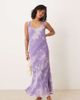ASOS Petite ASOS DESIGN Petite chiffon scoop neck midi slip dress in purple tie dye print-Multi - 1