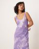 ASOS Petite ASOS DESIGN Petite chiffon scoop neck midi slip dress in purple tie dye print-Multi - 3