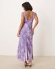 ASOS Petite ASOS DESIGN Petite chiffon scoop neck midi slip dress in purple tie dye print-Multi - 4