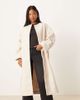 ASOS Petite ASOS DESIGN Petite collarless boucle longline formal coat in oatmeal-Neutral - 1