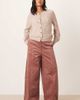 ASOS Petite ASOS DESIGN Petite cord wide leg ankle grazer pants in rose-pink - 1