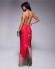 ASOS Petite ASOS DESIGN Petite cowl plunge bias maxi dress in pink abstract print-Multi - 3