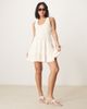 ASOS Petite ASOS DESIGN Petite crinkle scoop tiered mini dress in cream-White - 2