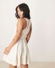 ASOS Petite ASOS DESIGN Petite crinkle scoop tiered mini dress in cream-White - 4